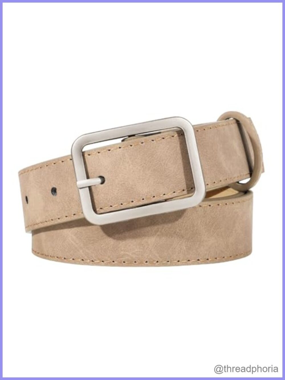 Women Suede Leather Belt Silver Buckle Waist Belt for Jean Pant Dress